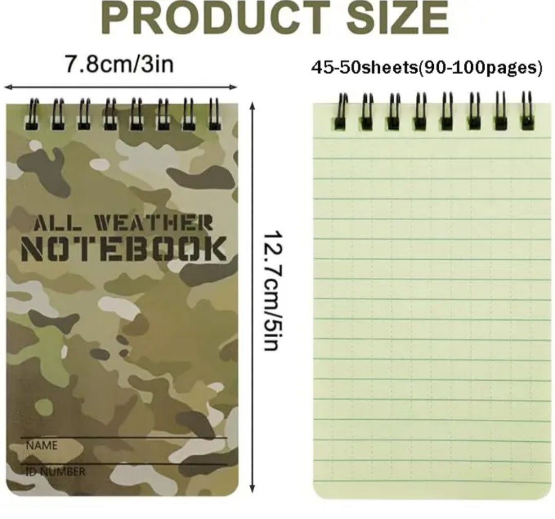 All weather write in rain note pad